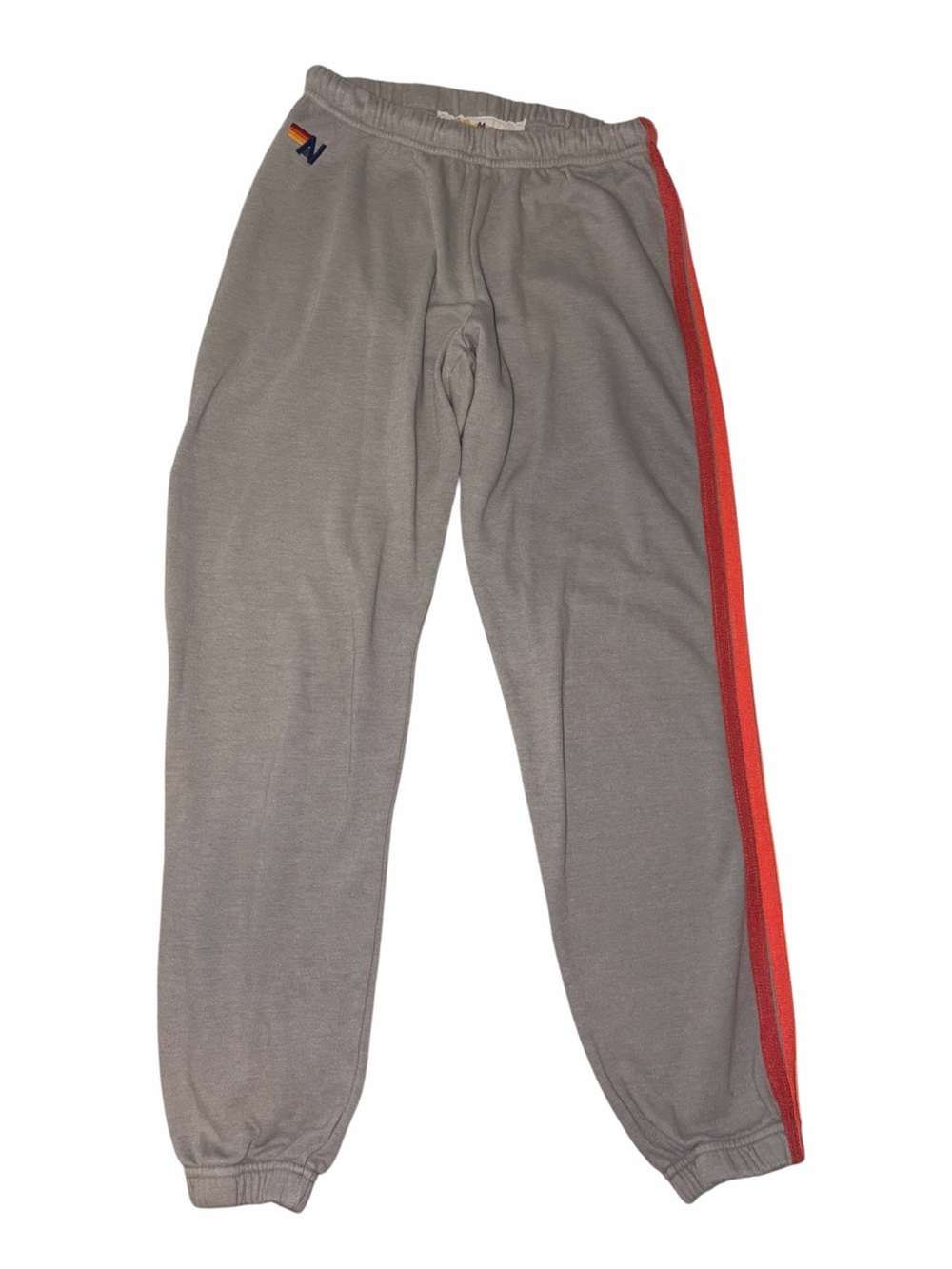 EUC Aviator Nation 4 Stripe Sweatpants Dove Medium Neon Athleisure Loungewear